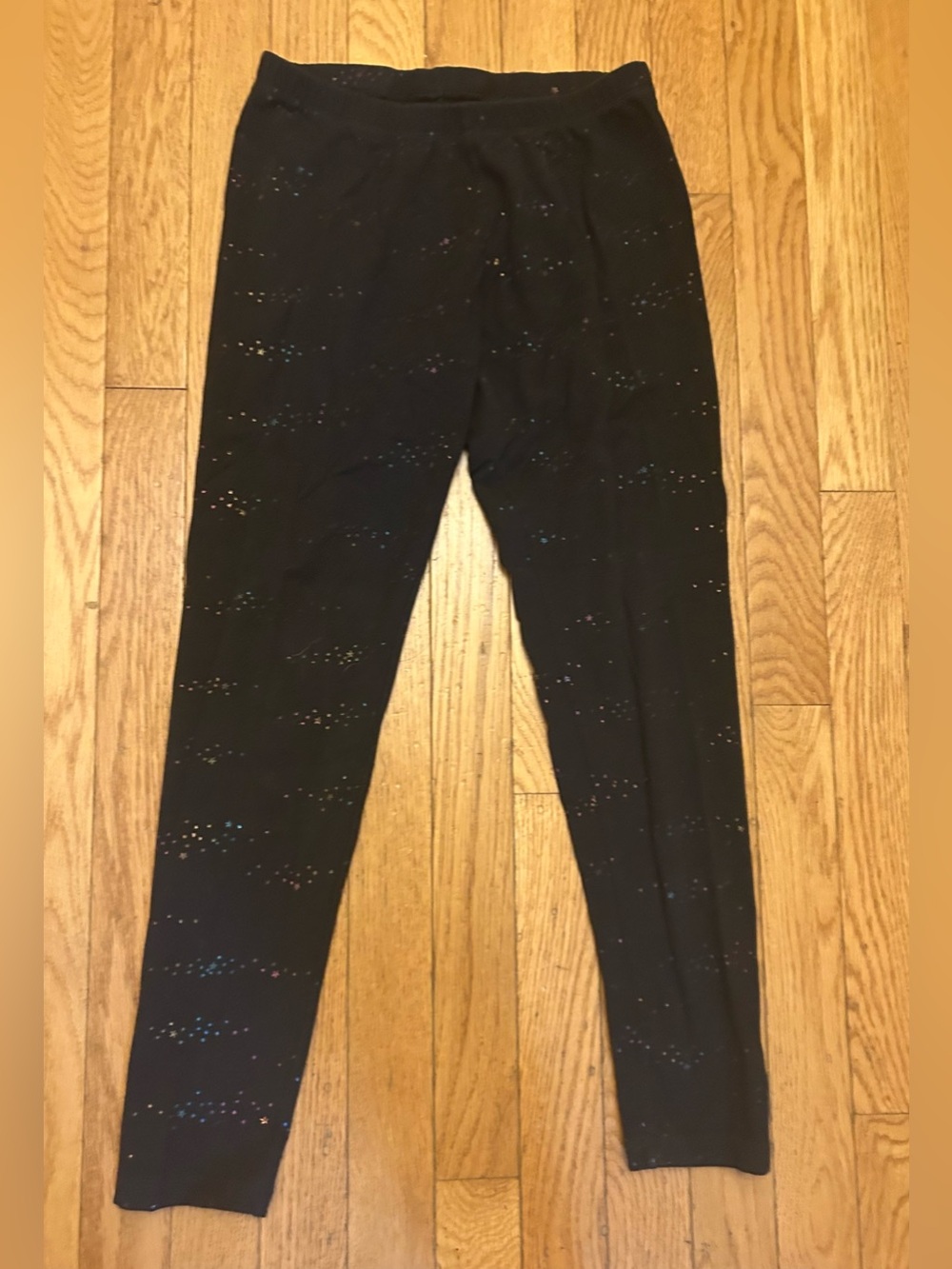 Girls Cat & Jack Black Rainbow Star Leggings Size XL (14/16)